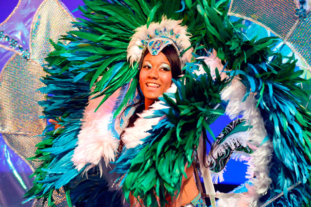 One of the spectacular costumes at last year’s Leeds West Indian Carnival. Image Credit: Keith Pattison